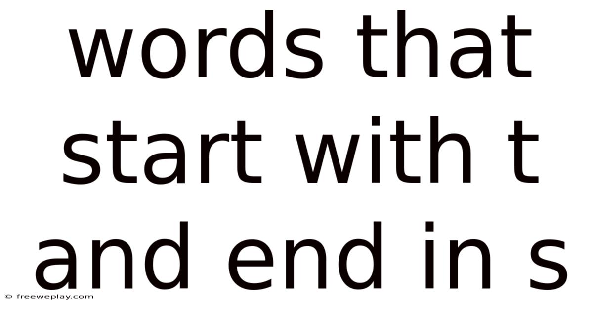 Words That Start With T And End In S