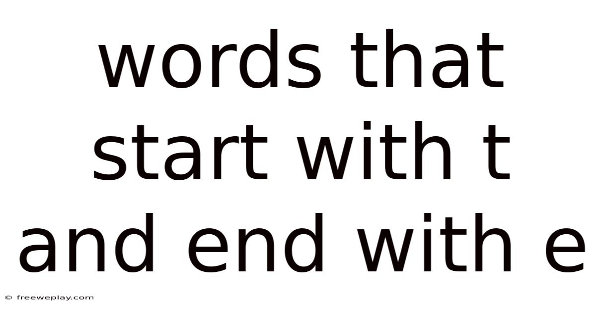 Words That Start With T And End With E