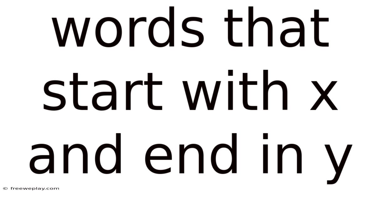 Words That Start With X And End In Y