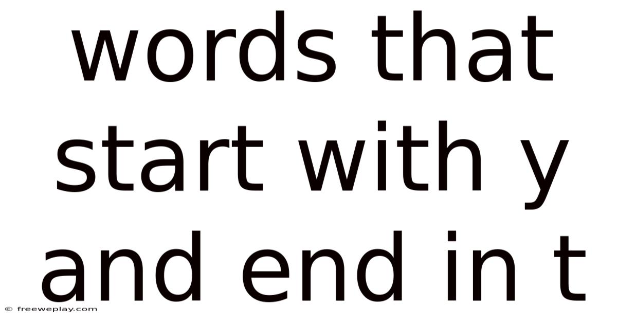 Words That Start With Y And End In T