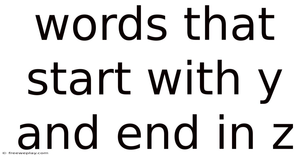 Words That Start With Y And End In Z
