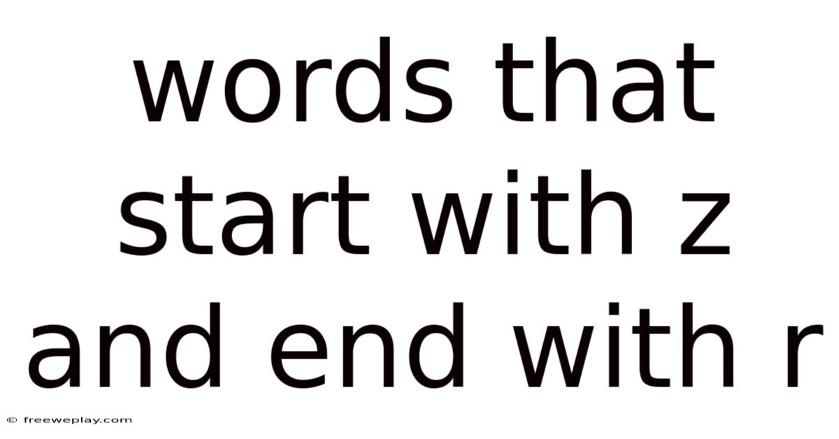 Words That Start With Z And End With R
