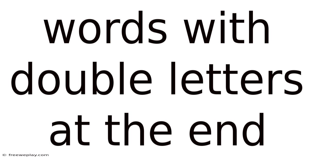 Words With Double Letters At The End
