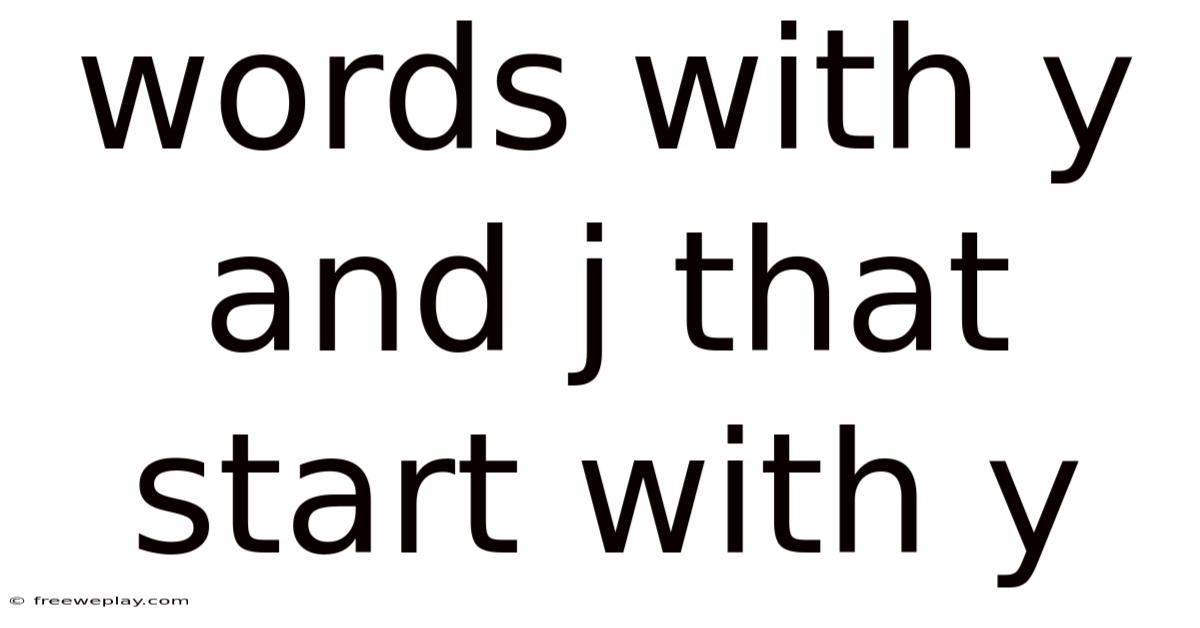 Words With Y And J That Start With Y